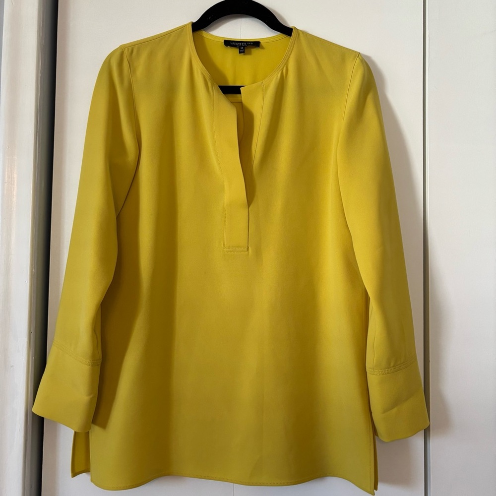 Lafayette 148 New York Women’s XS Bright Yellow Oversized Tunic Blouse